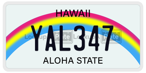 YAL347  license plate in HI