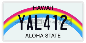 YAL412 license plate in Hawaii