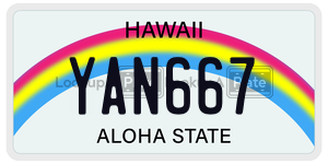 YAN667  license plate in HI