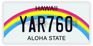 YAR760  license plate in HI
