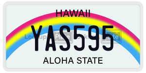 YAS595  license plate in HI