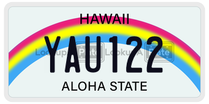 YAU122  license plate in HI