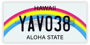 YAV038  license plate in HI