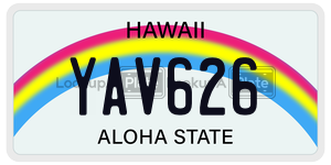 YAV626  license plate in HI