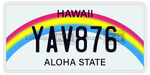 YAV876  license plate in HI