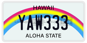YAW333  license plate in HI