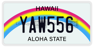 YAW556  license plate in HI