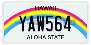YAW564  license plate in HI