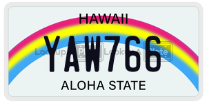 YAW766  license plate in HI