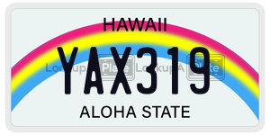 YAX319  license plate in HI