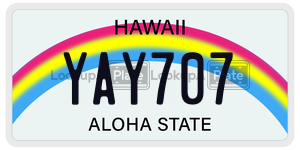YAY707  license plate in HI