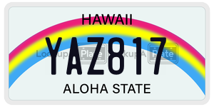 YAZ817 license plate in Hawaii
