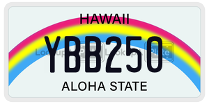 YBB250 license plate in Hawaii