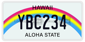 YBC234  license plate in HI