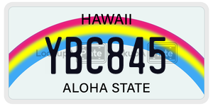 YBC845  license plate in HI