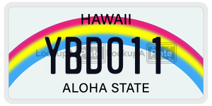 YBD011  license plate in HI