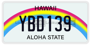 YBD139  license plate in HI