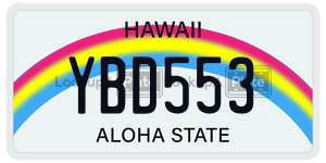 YBD553 license plate in Hawaii