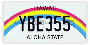 YBE355  license plate in HI