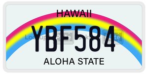 YBF584  license plate in HI