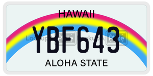 YBF643  license plate in HI