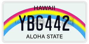 YBG442  license plate in HI