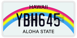 YBH645  license plate in HI