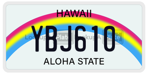 YBJ610  license plate in HI