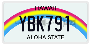 YBK791  license plate in HI