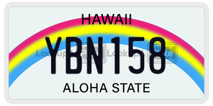 YBN158  license plate in HI