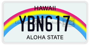YBN617  license plate in HI