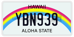 YBN939  license plate in HI