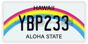 YBP233  license plate in HI