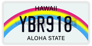YBR918  license plate in HI