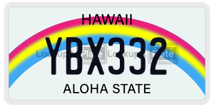 YBX332  license plate in HI