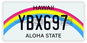 YBX697  license plate in HI