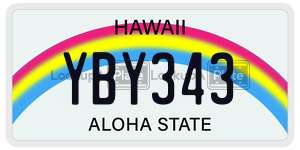 YBY343  license plate in HI