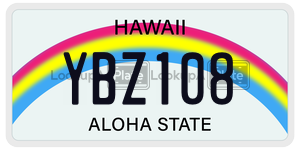 YBZ108  license plate in HI