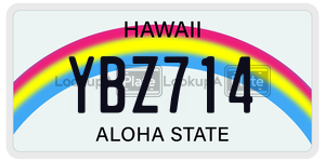 YBZ714  license plate in HI
