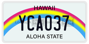 YCA037  license plate in HI