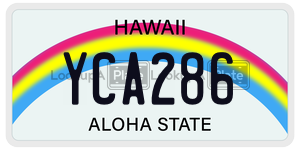 YCA286  license plate in HI