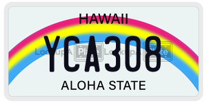 YCA308  license plate in HI