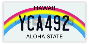 YCA492  license plate in HI