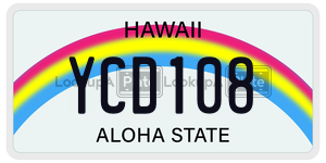 YCD108  license plate in HI