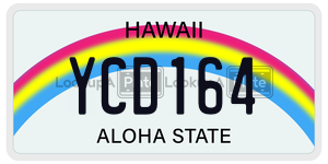 YCD164  license plate in HI