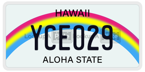 YCE029  license plate in HI