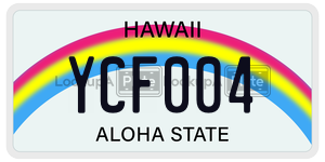 YCF004  license plate in HI