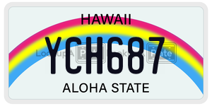 YCH687  license plate in HI
