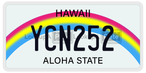 YCN252  license plate in HI