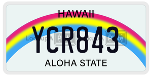 YCR843  license plate in HI